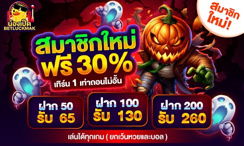สมาชิกใหม่ ฟรี 30% เทิร์น 1 เท่า